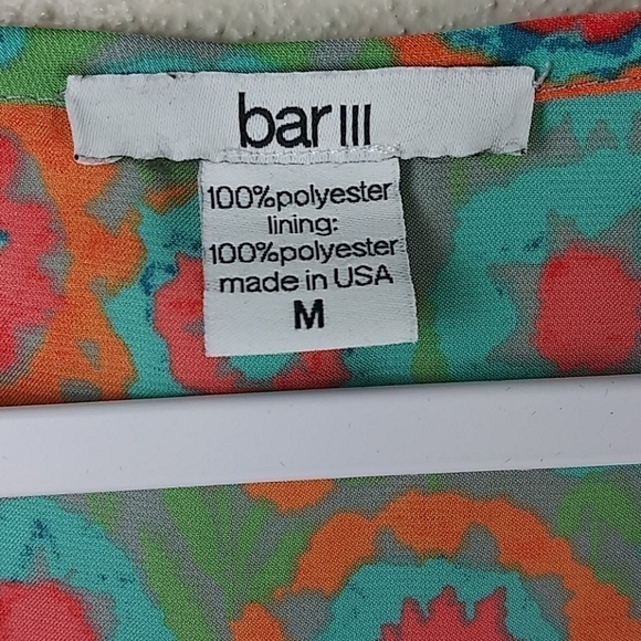 Bar III Green Floral Multicolored Racerback Dress - Picture 4 of 10